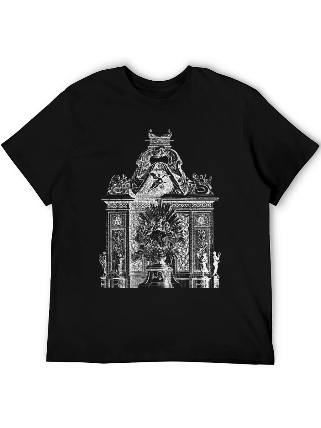 Ornate Monument Graphic Tee - Black