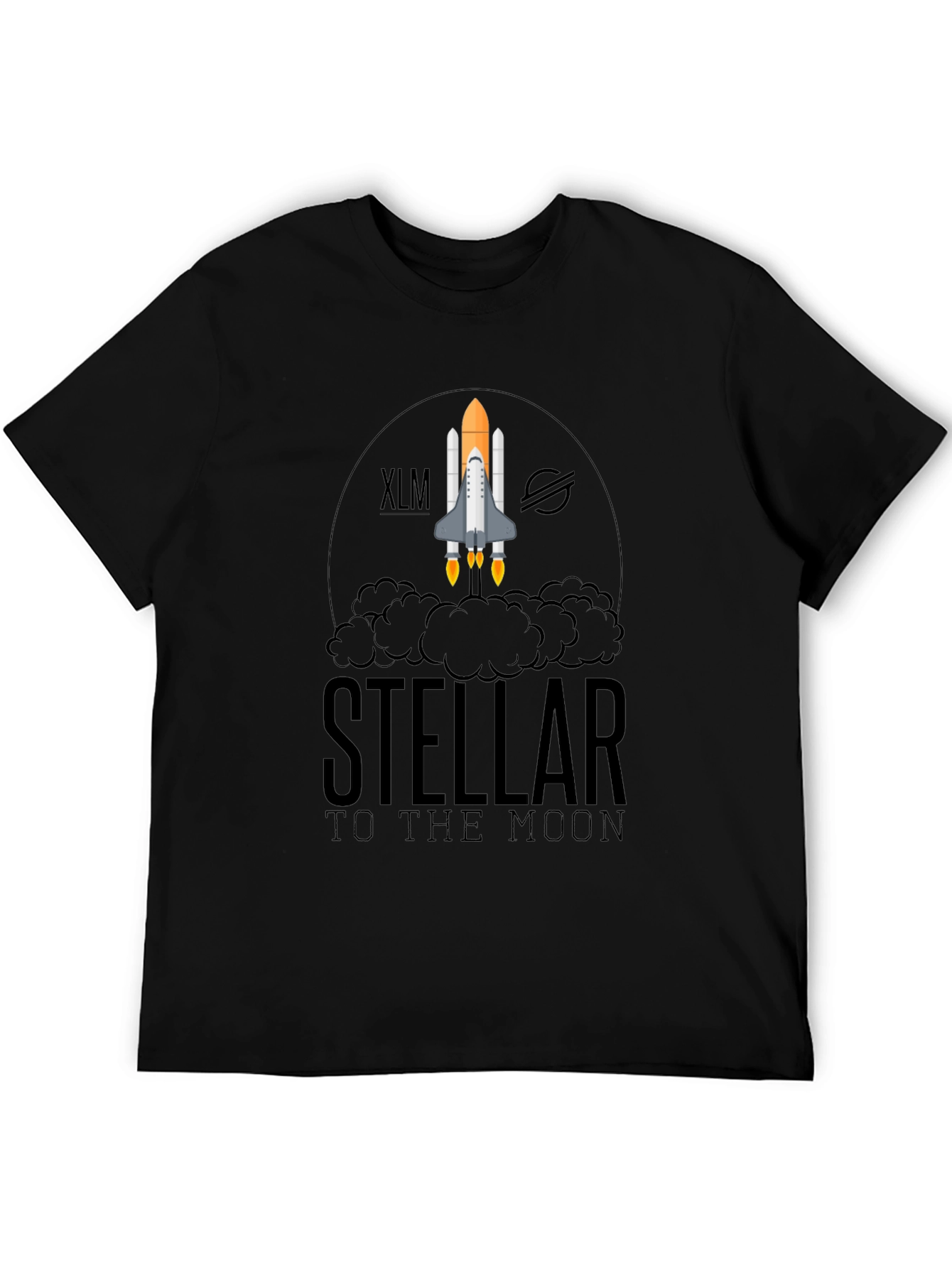Stellar XLM to the Moon Black T-Shirt