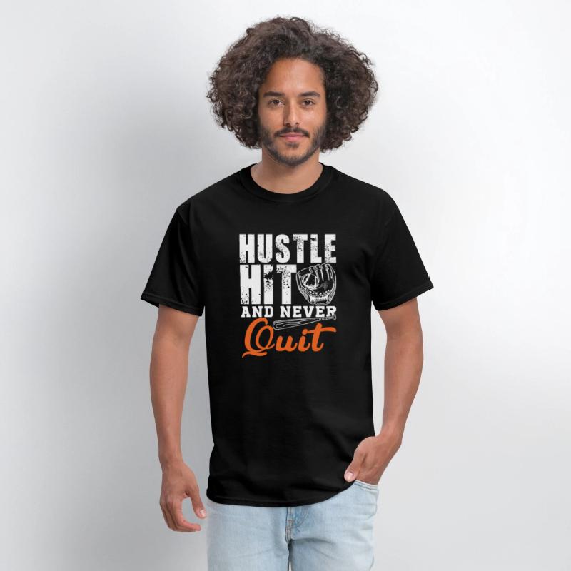 Hustle Hit and Never Quit Baseball Softball Gift