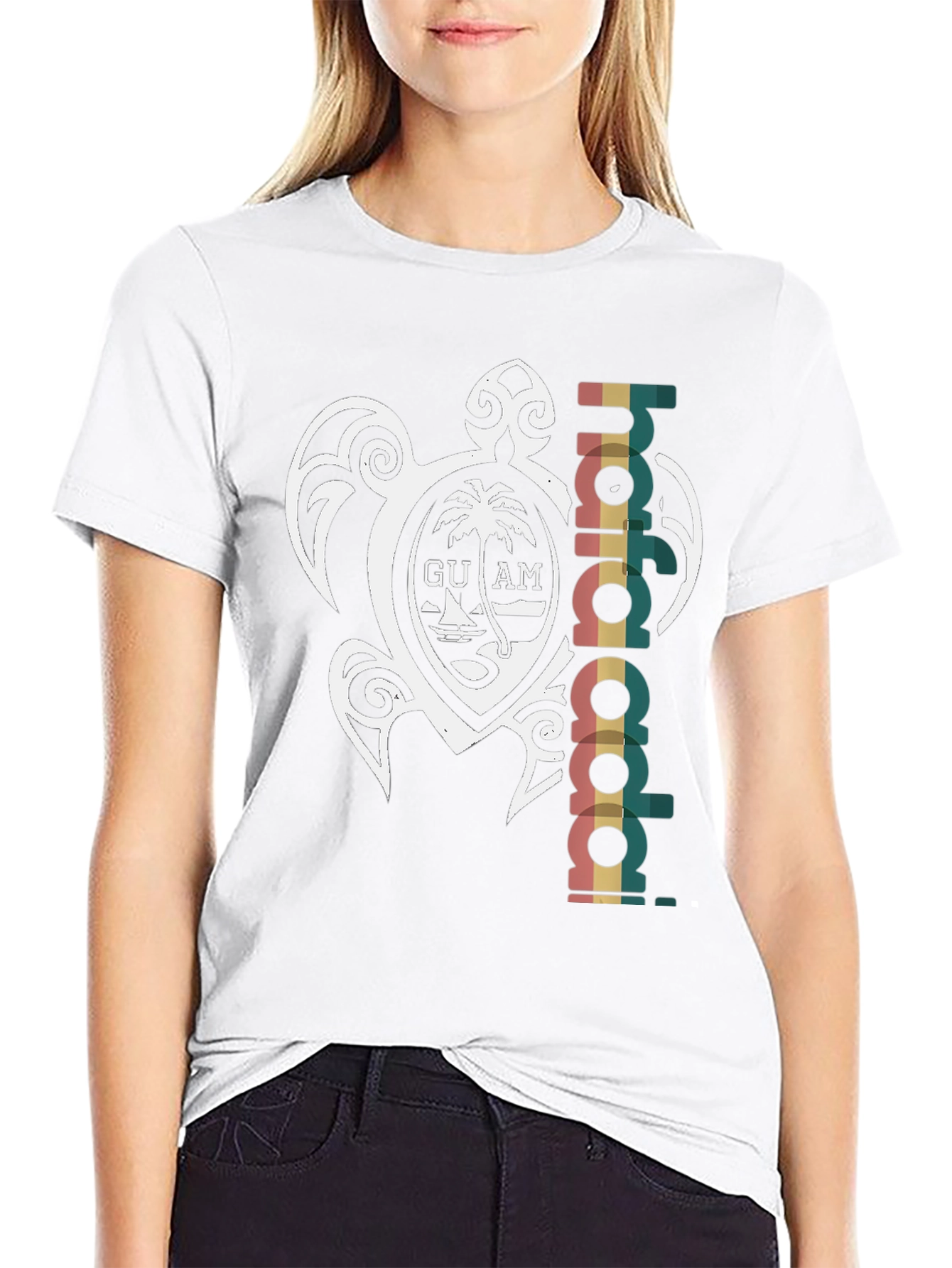 Guam Turtle Hafa Adai Black T-Shirt