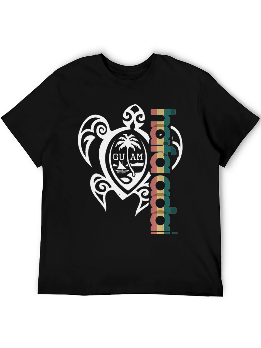 Guam Turtle Hafa Adai Black T-Shirt
