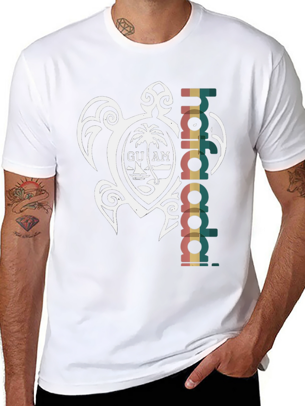 Guam Turtle Hafa Adai Black T-Shirt