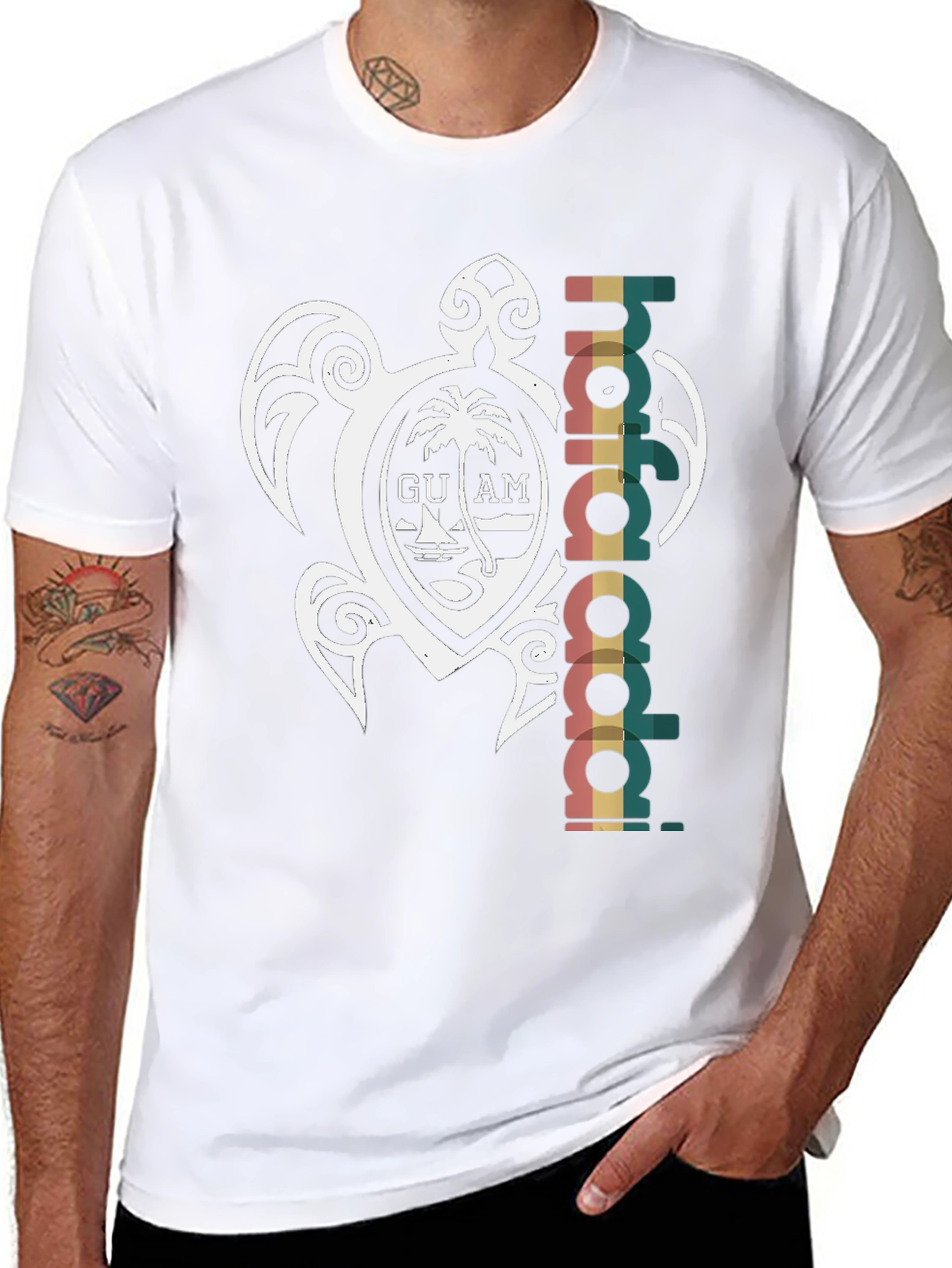 Guam Turtle Hafa Adai Black T-Shirt