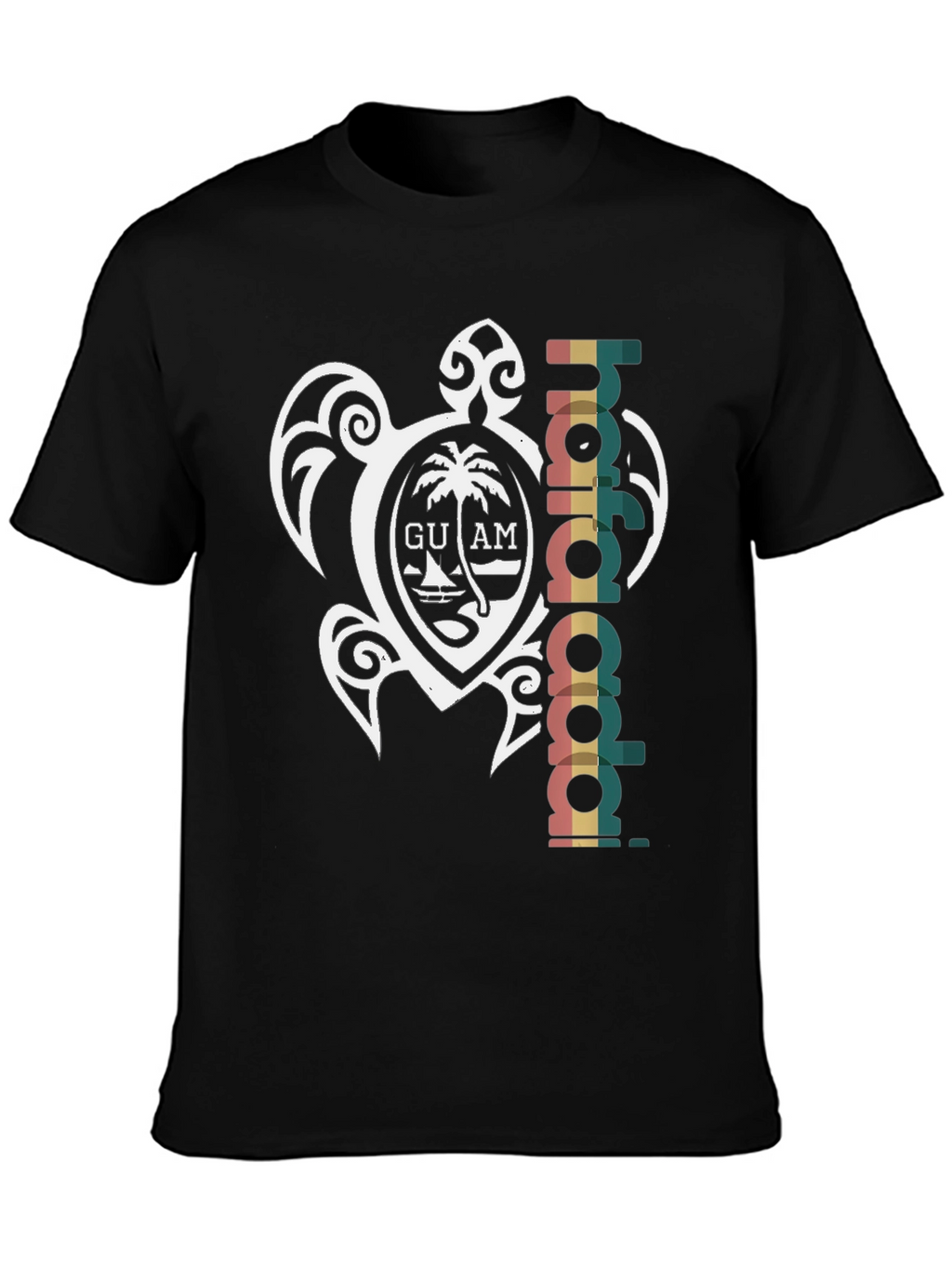 Guam Turtle Hafa Adai Black T-Shirt