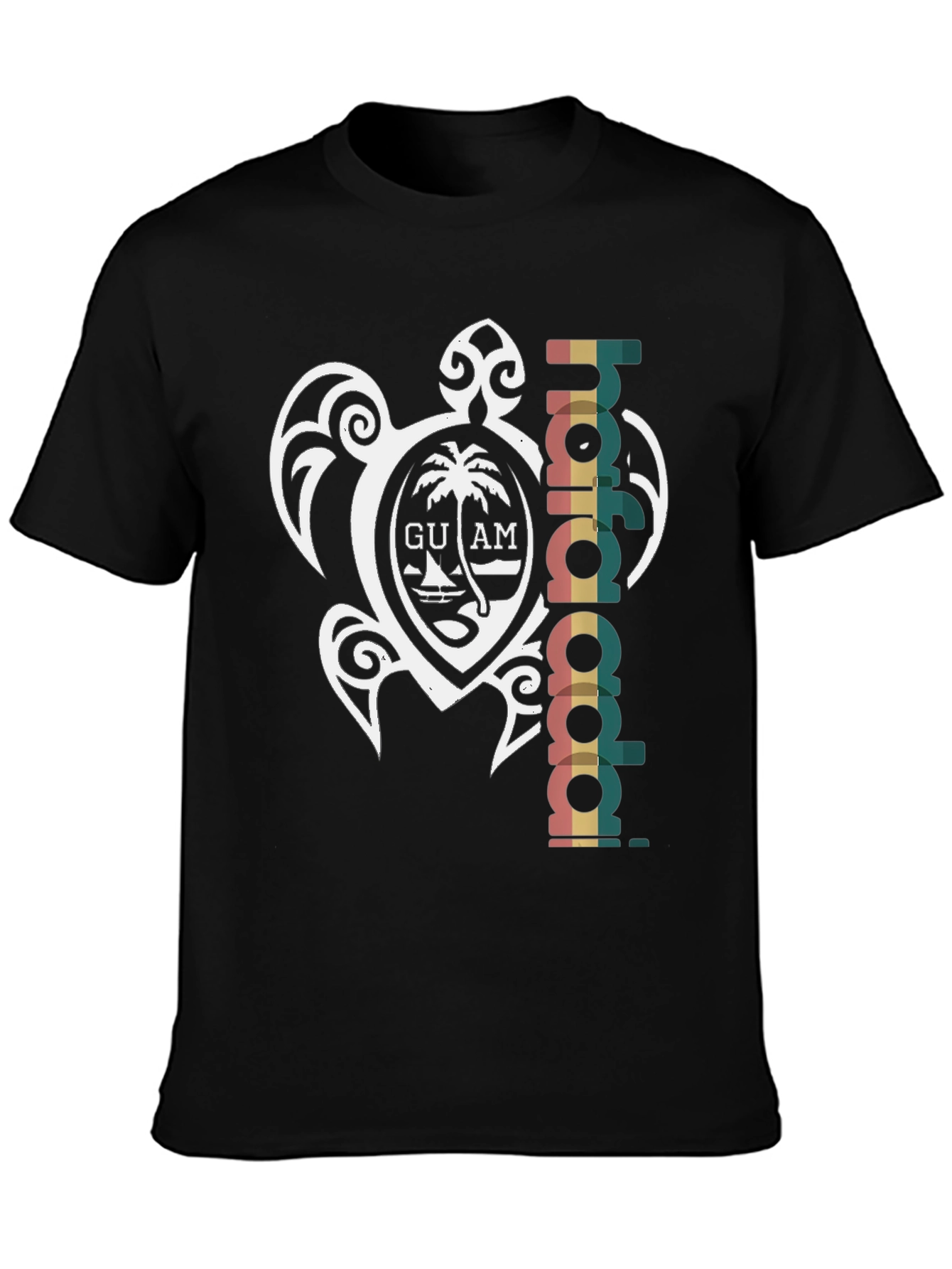 Guam Turtle Hafa Adai Black T-Shirt