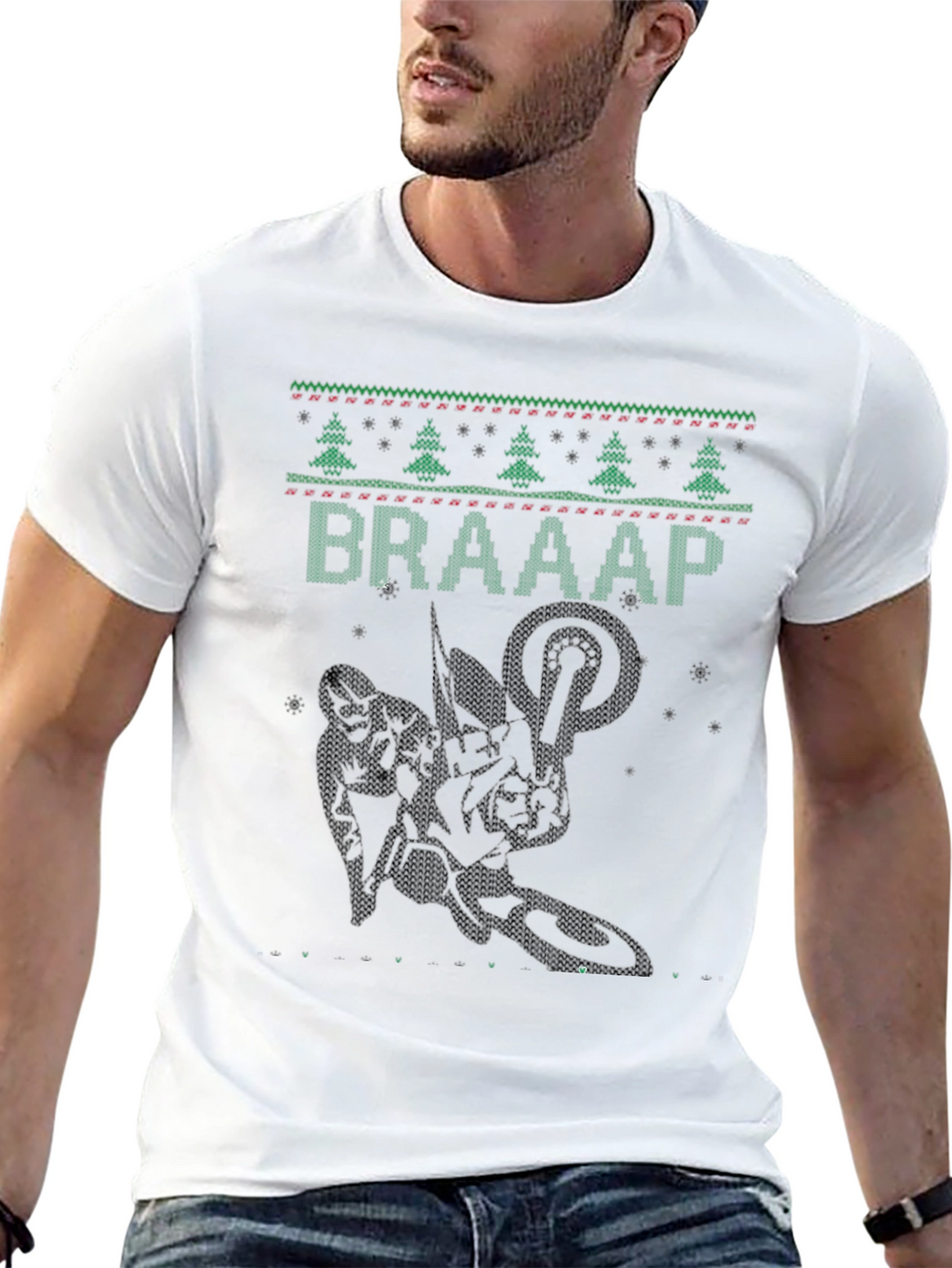 Braaap Christmas Tree Motorcross T-Shirt