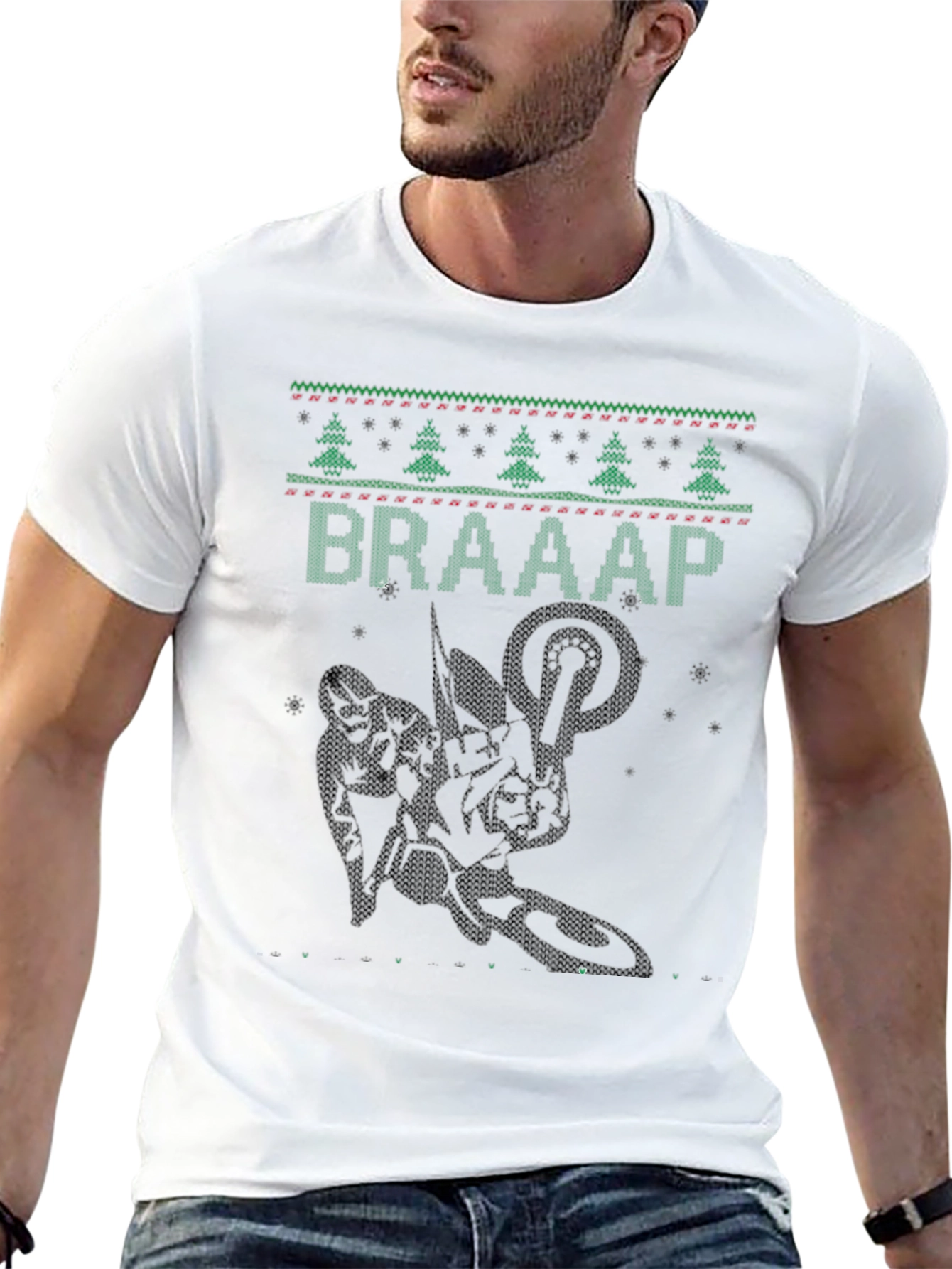Braaap Christmas Tree Motorcross T-Shirt
