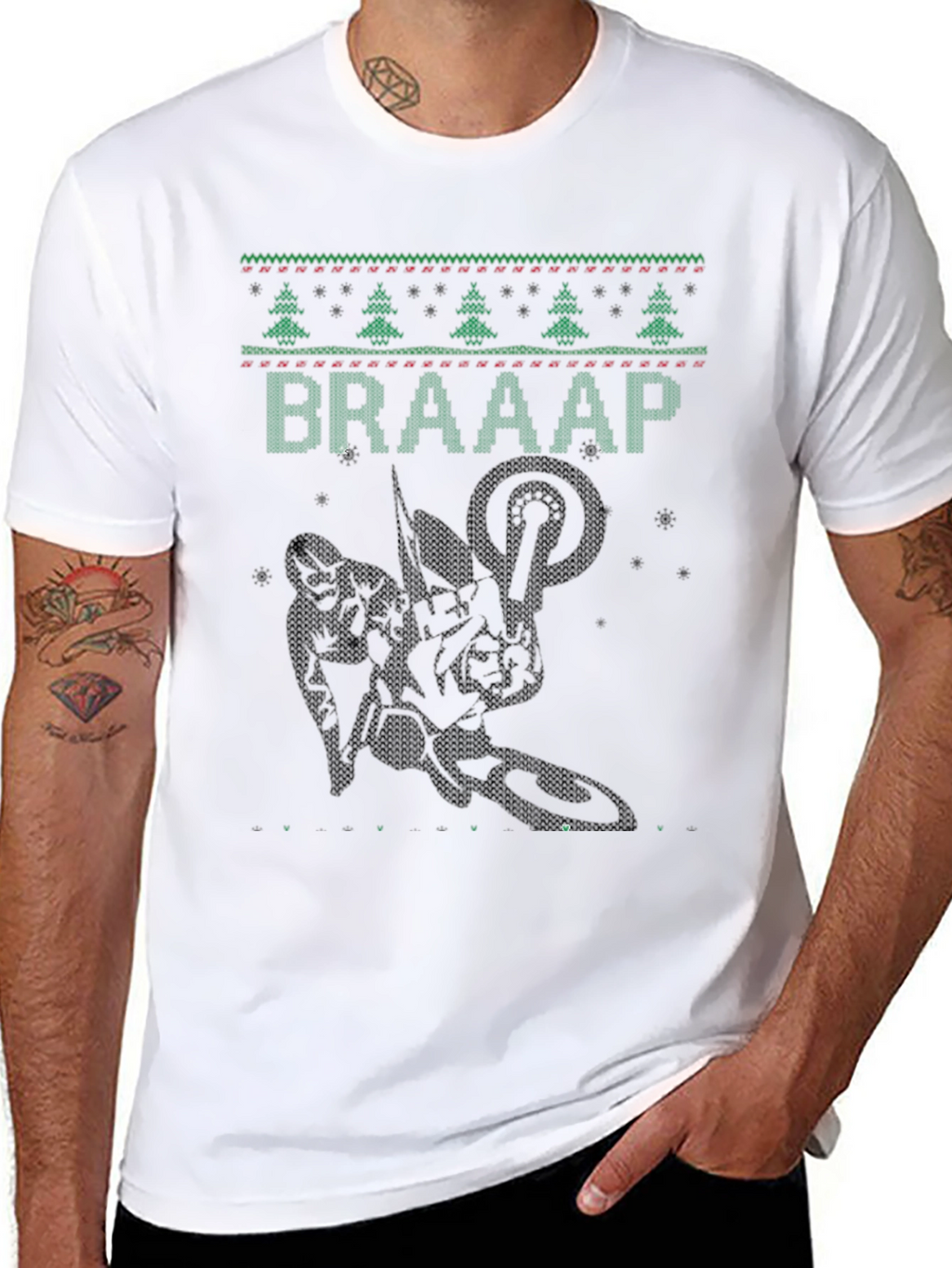 Braaap Christmas Tree Motorcross T-Shirt