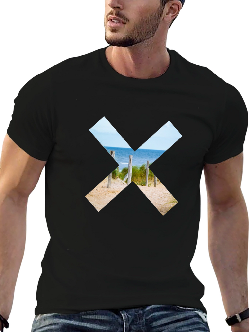 Beach X Graphic T-Shirt - Soft Cotton Blend