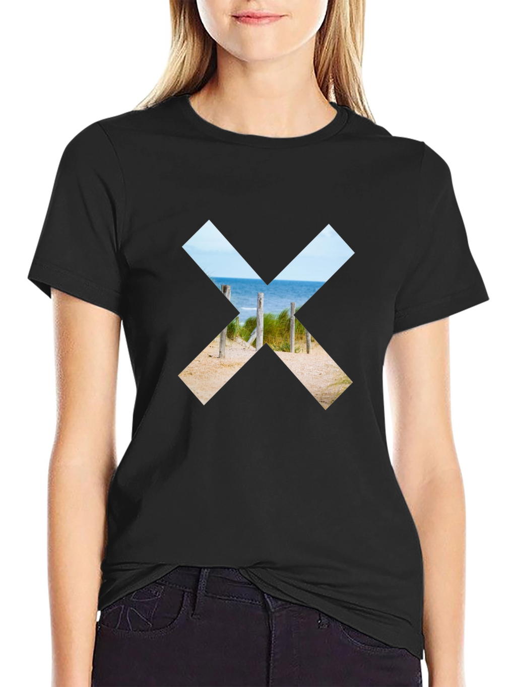 Beach X Graphic T-Shirt - Soft Cotton Blend