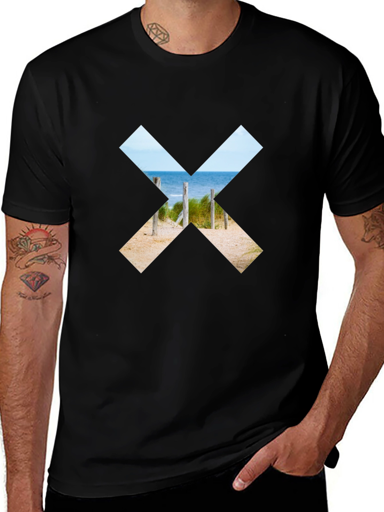 Beach X Graphic T-Shirt - Soft Cotton Blend