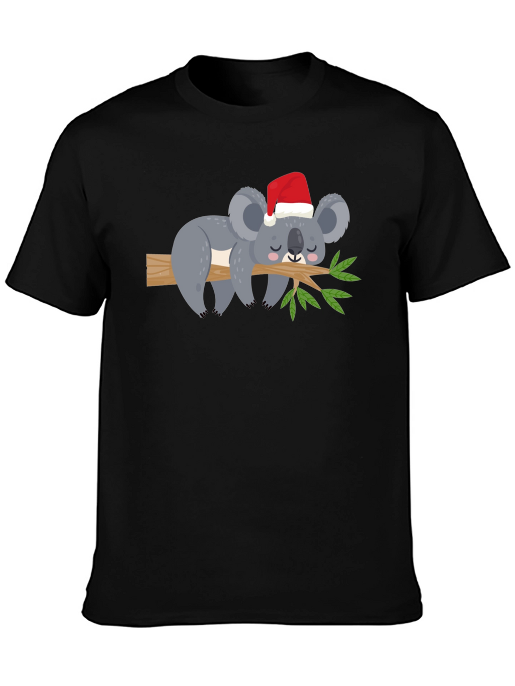 Koala in Santa Hat Graphic Tee - Holiday Cheer