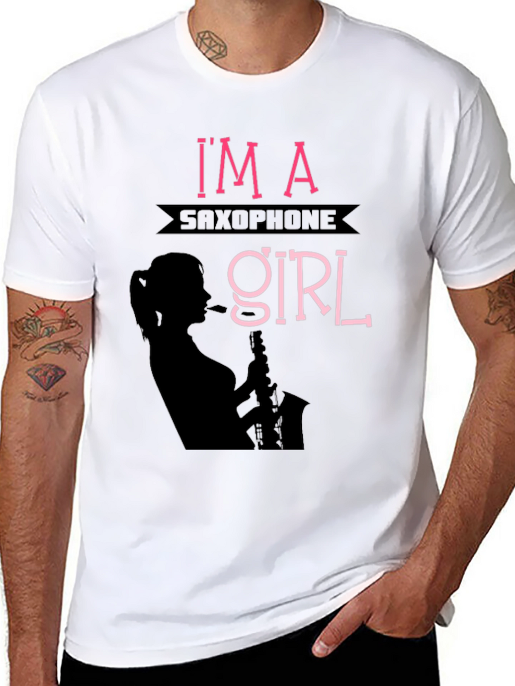 Saxophone Girl T-Shirt - Musician Tee