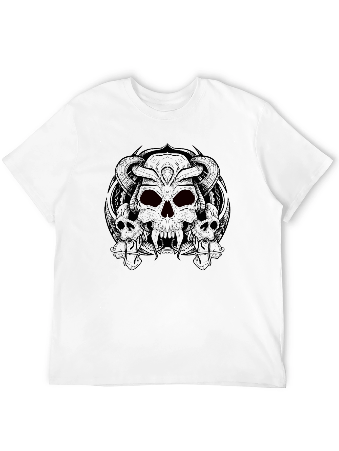 Skull Graphic Print Crew Neck T-Shirt