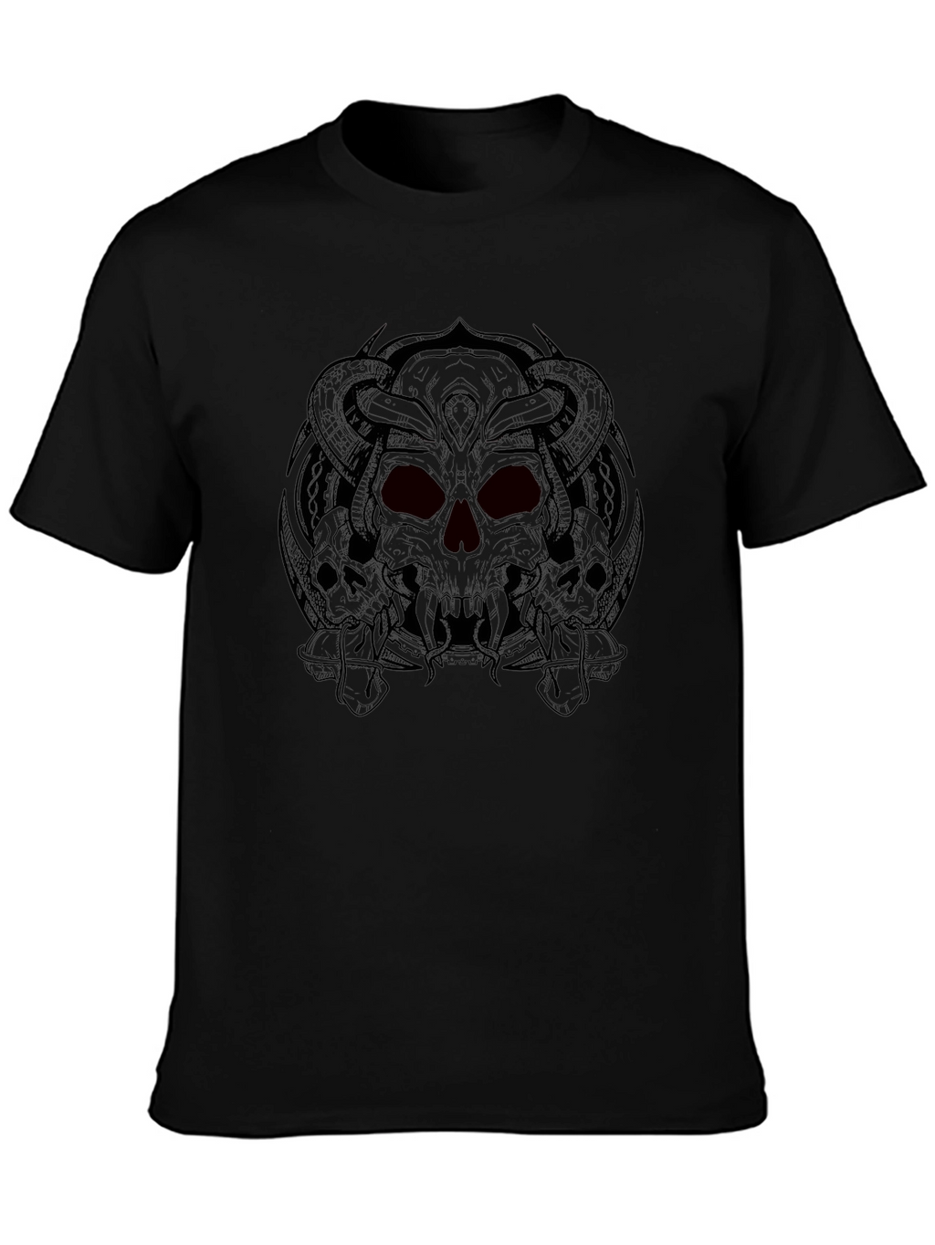 Skull Graphic Print Crew Neck T-Shirt