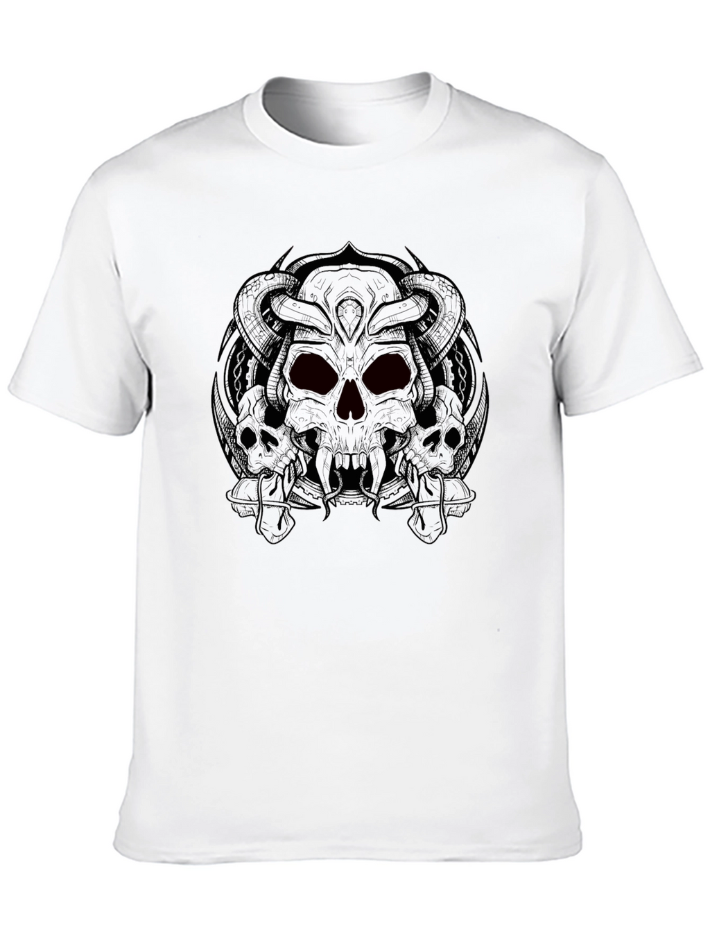 Skull Graphic Print Crew Neck T-Shirt