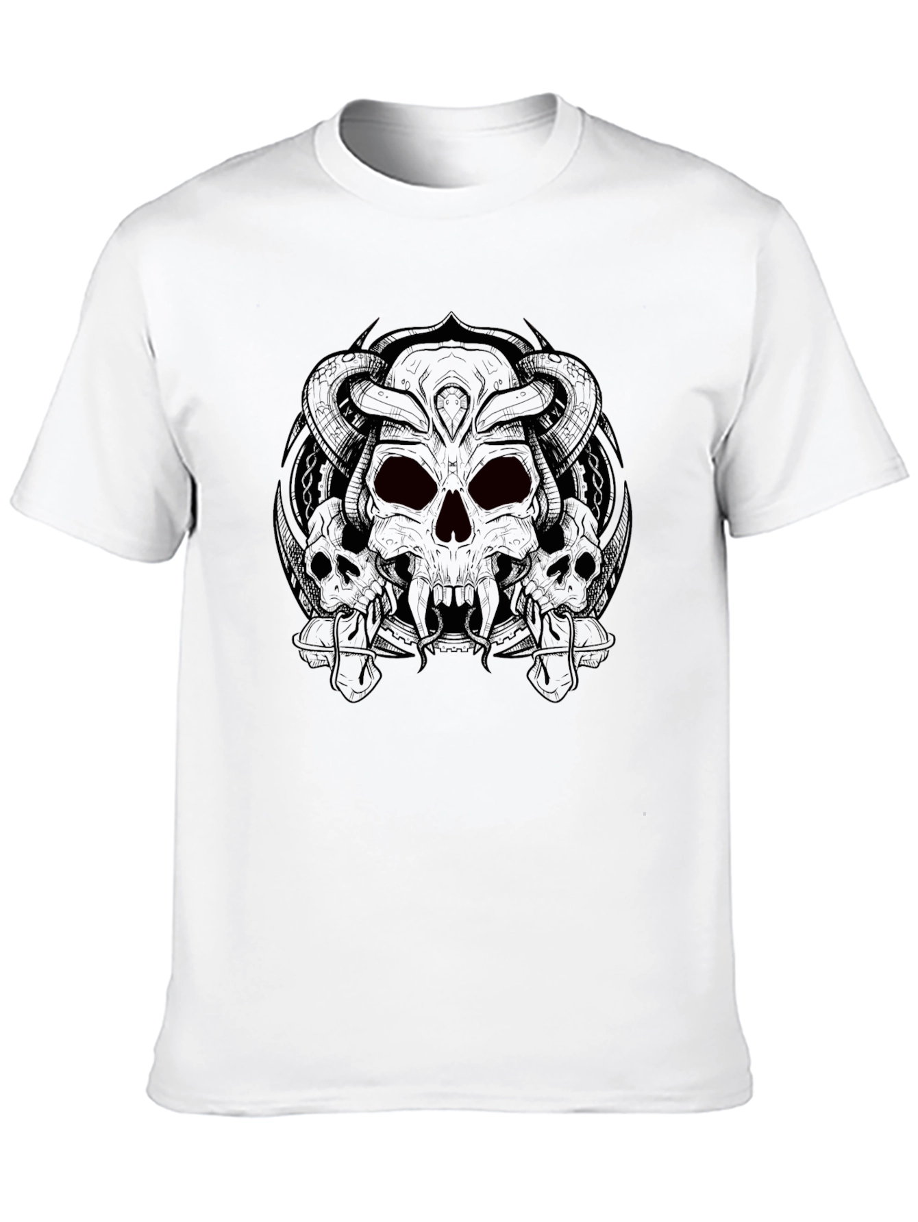 Skull Graphic Print Crew Neck T-Shirt