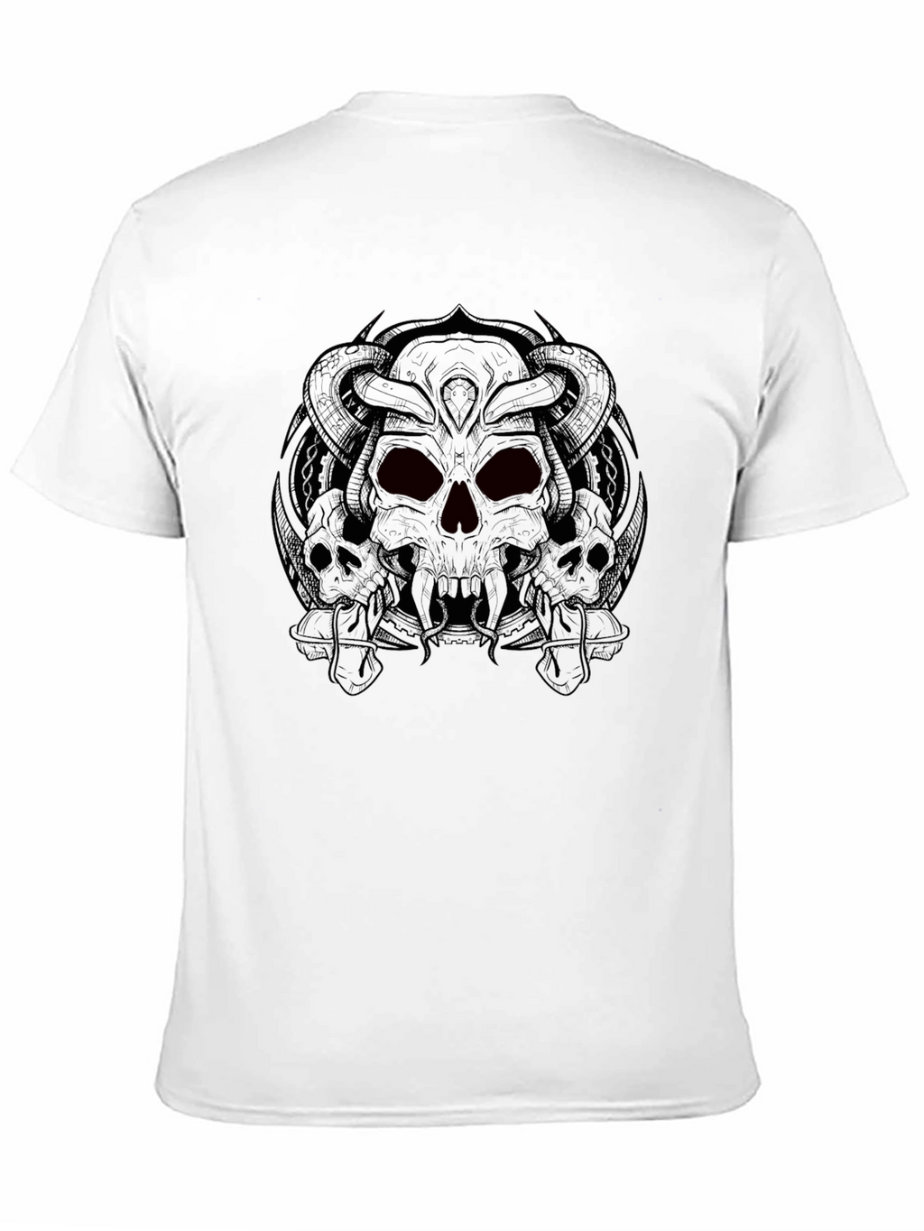 Skull Graphic Print Crew Neck T-Shirt