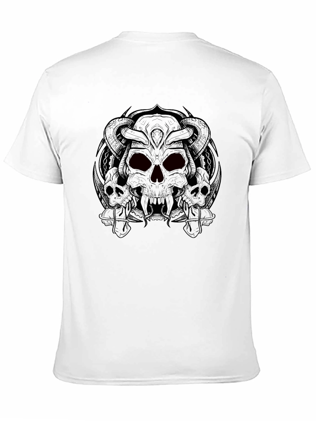Skull Graphic Print Crew Neck T-Shirt