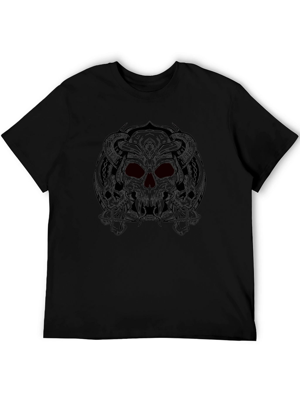 Skull Graphic Print Crew Neck T-Shirt