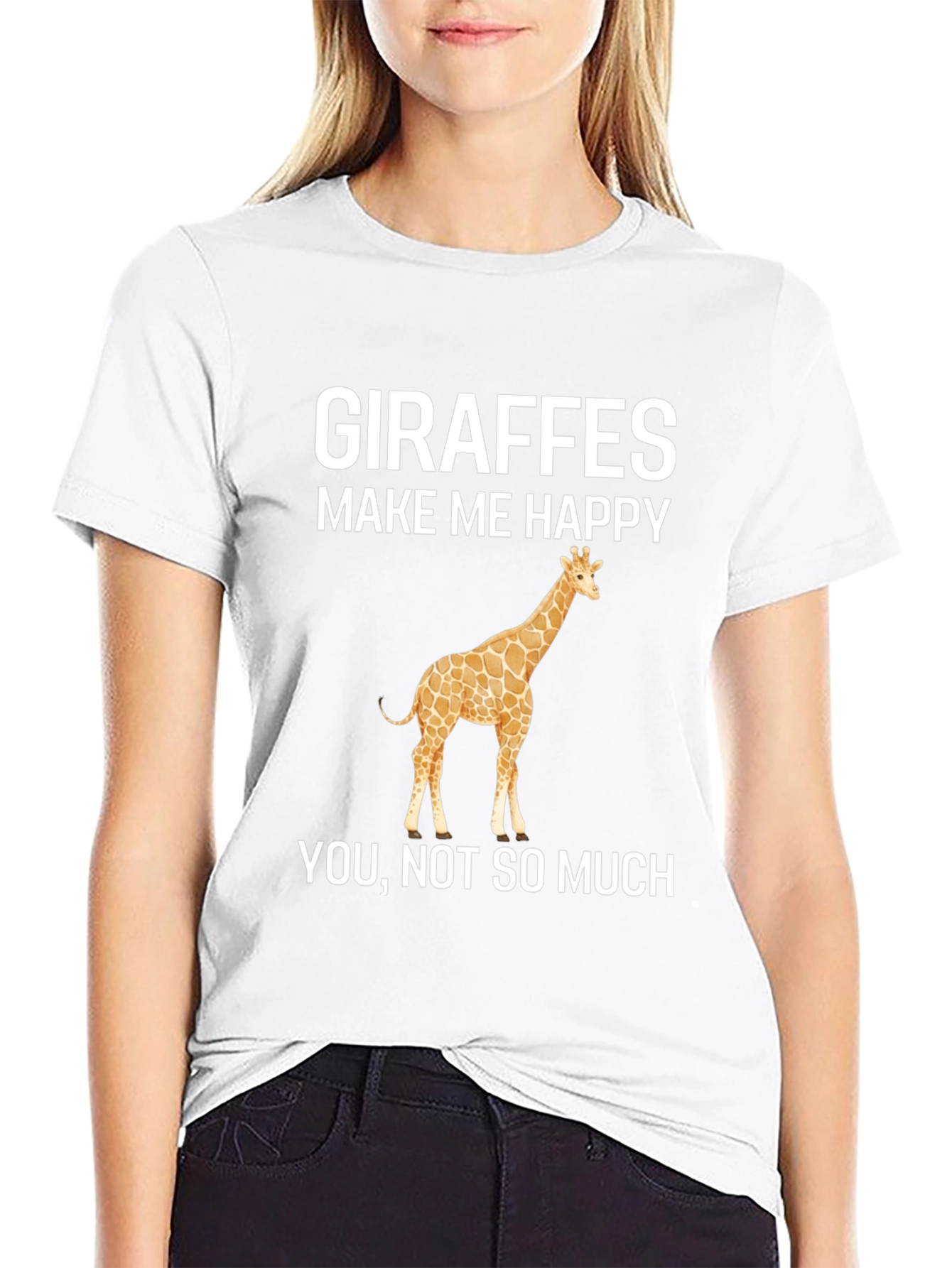 Giraffe Lover T-Shirt: Makes Me Happy