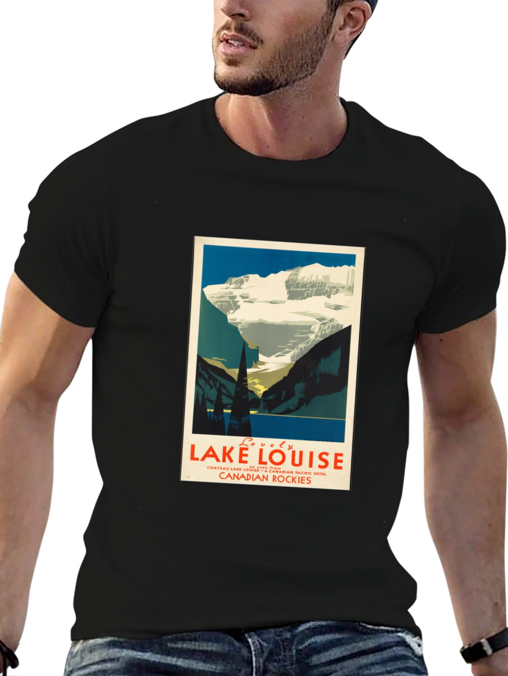 Lake Louise Graphic T-Shirt - Mens Black Tee