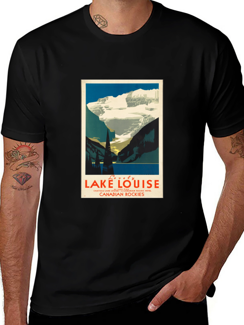 Lake Louise Graphic T-Shirt - Mens Black Tee