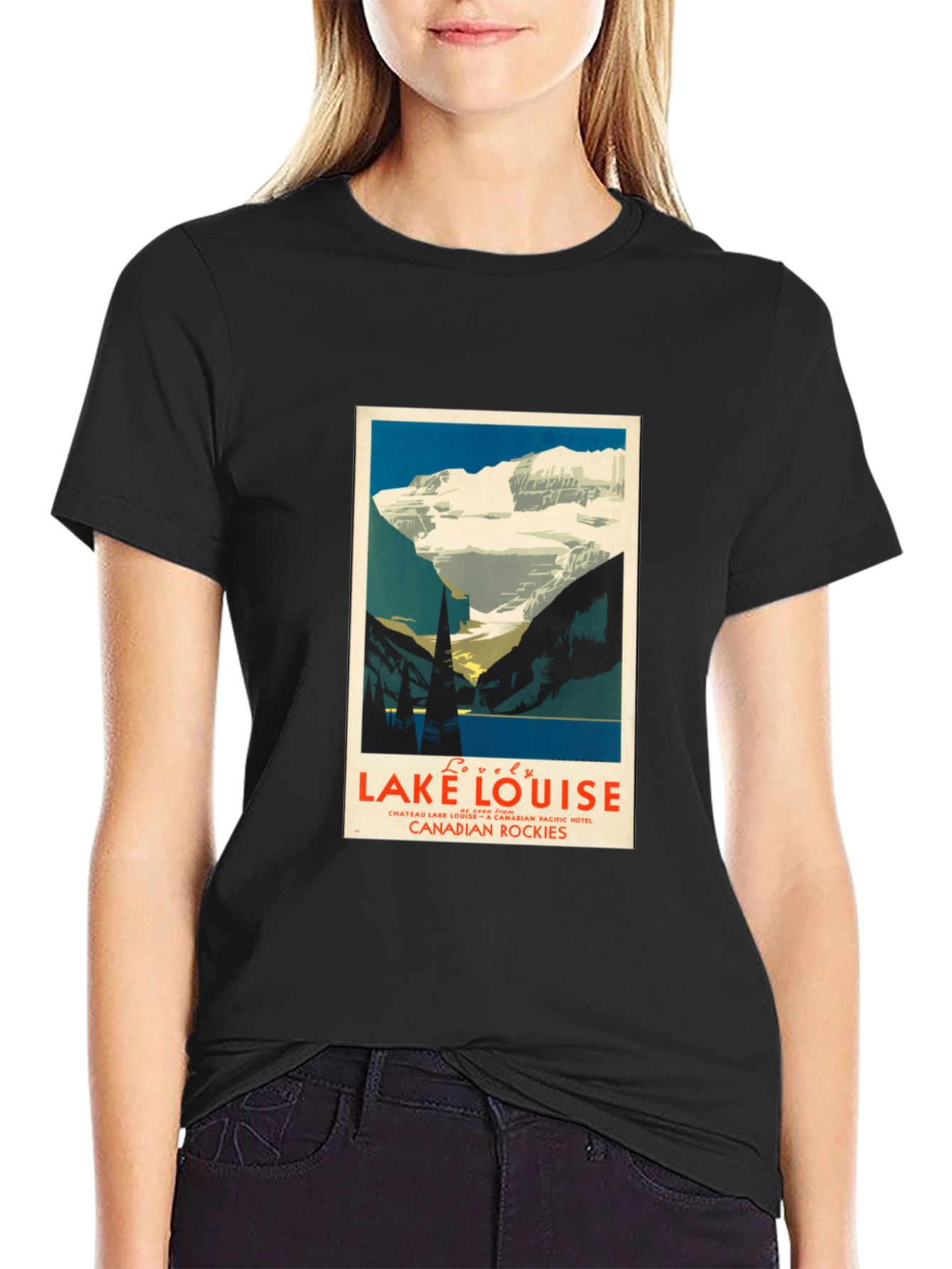 Lake Louise Graphic T-Shirt - Mens Black Tee