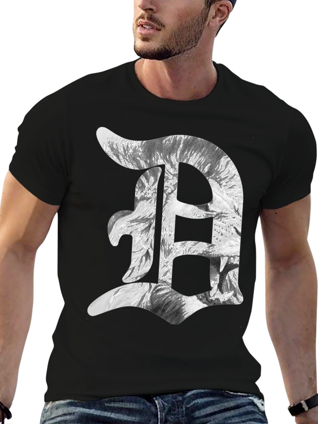 Detroit Tigers Inspired Graphic Tee - Black