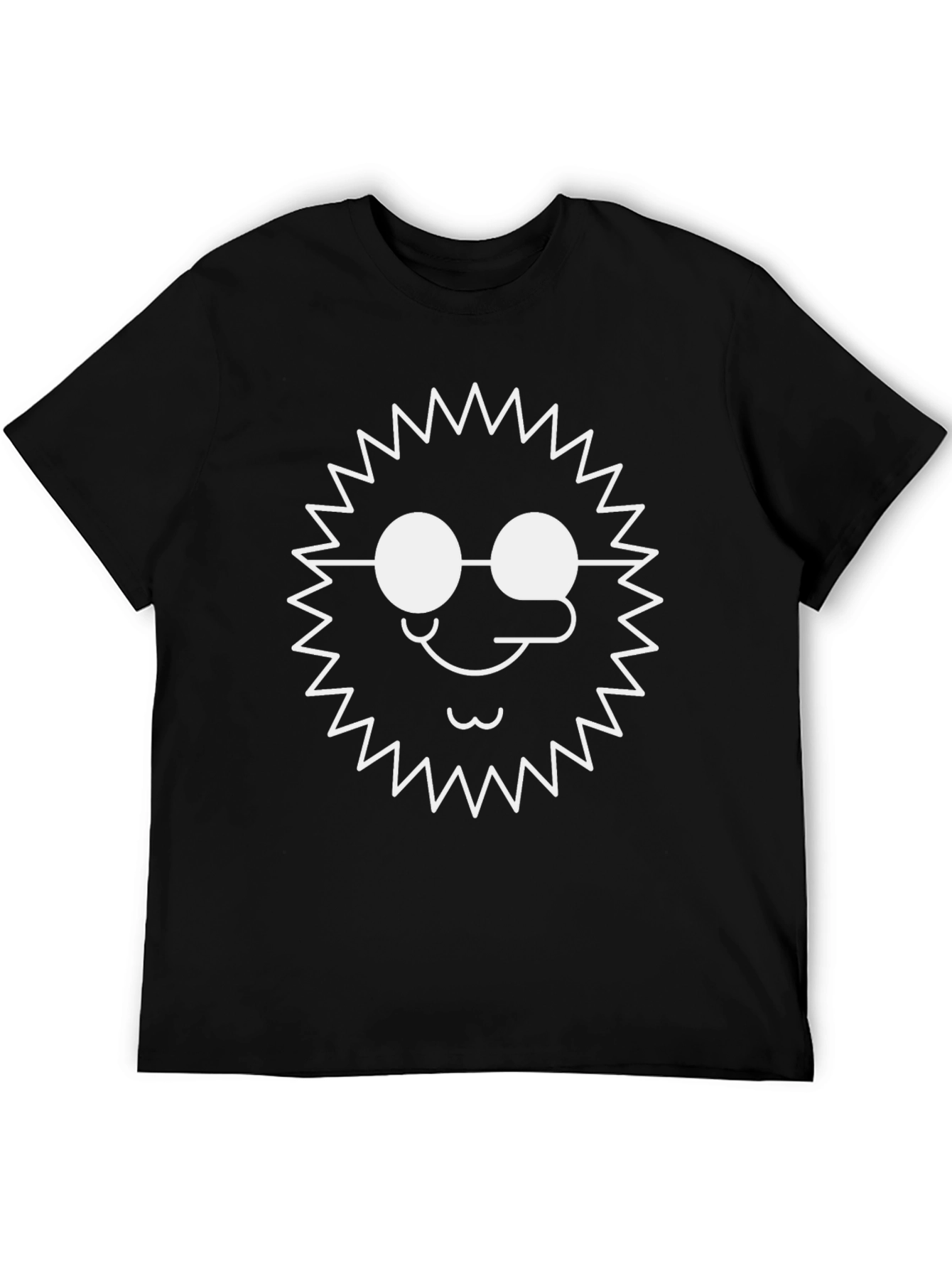Funny Graphic T-Shirt - Sun with Glasses - Black
