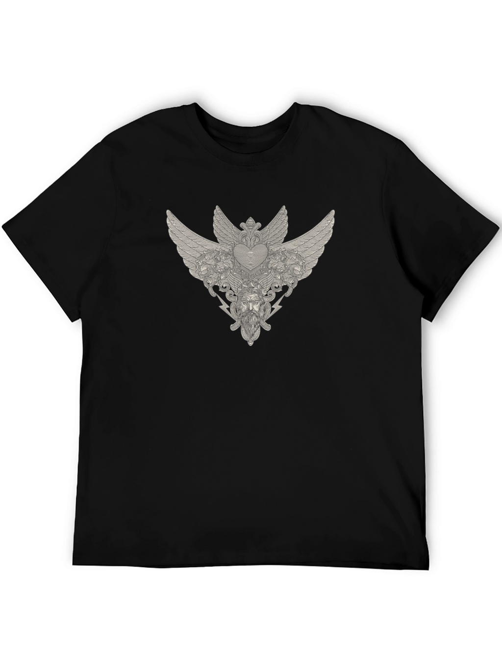 Winged Heart Graphic Print Tee - Stylish Black T-Shirt