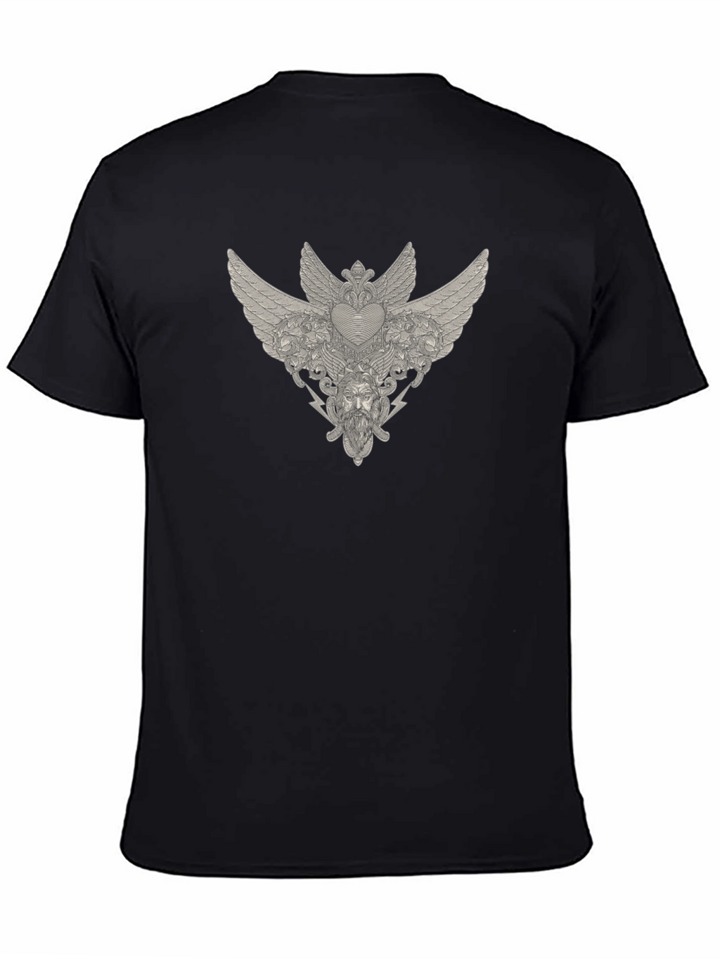 Winged Heart Graphic Print Tee - Stylish Black T-Shirt