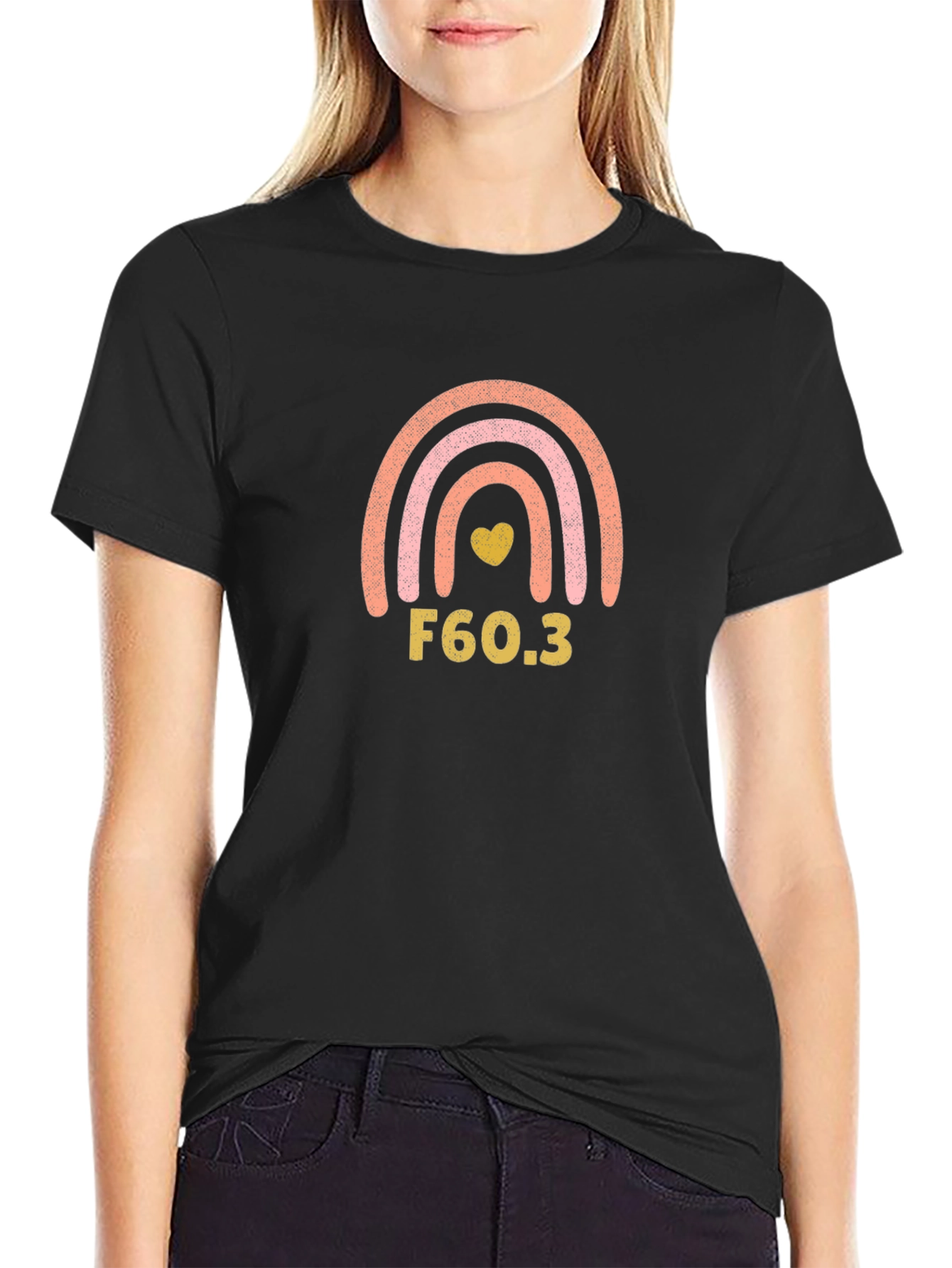 F60.3 Rainbow Graphic T-Shirt - Black