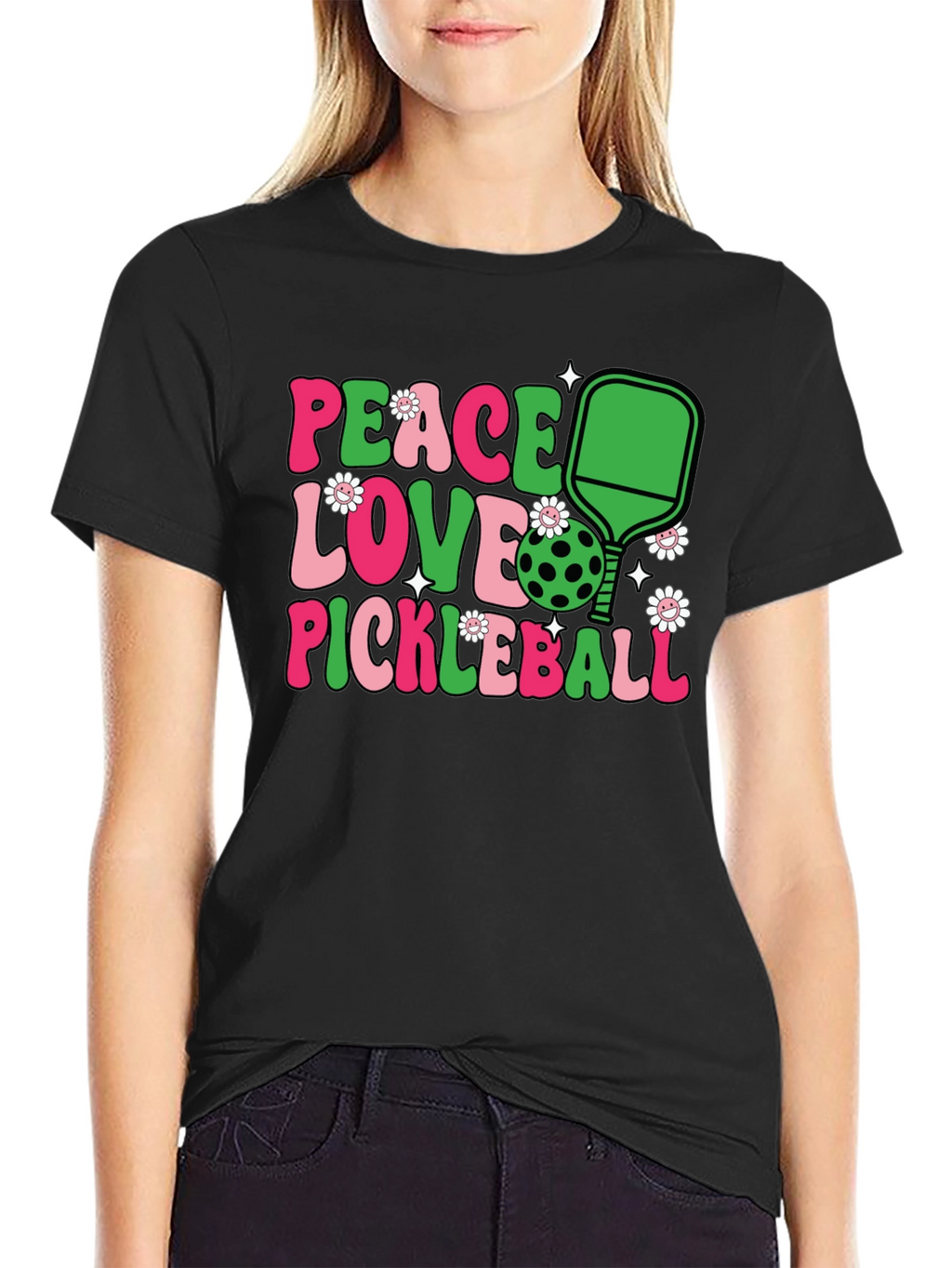 Peace Love Pickleball Graphic Tee