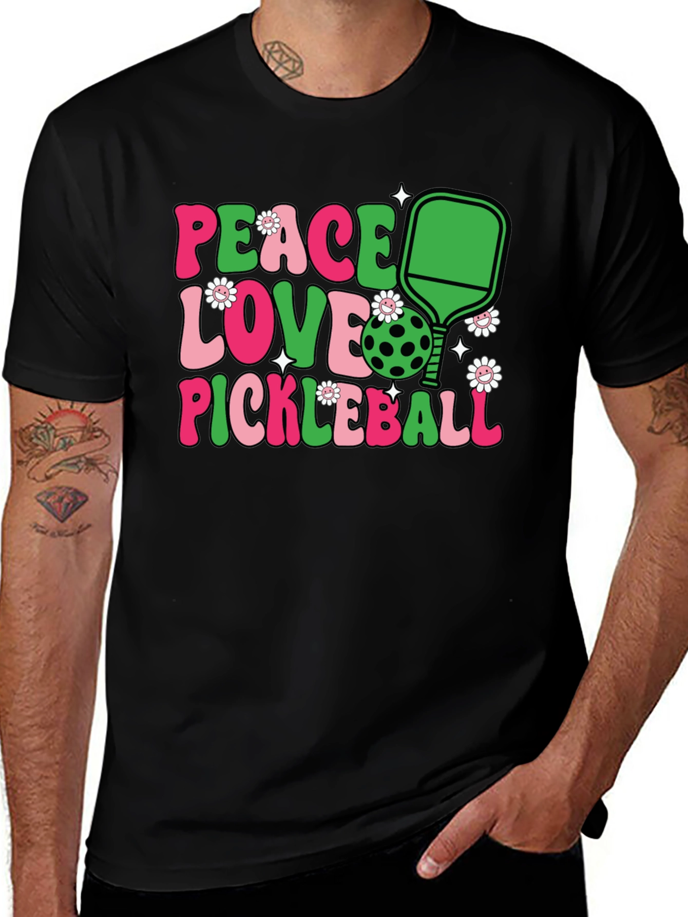Peace Love Pickleball Graphic Tee