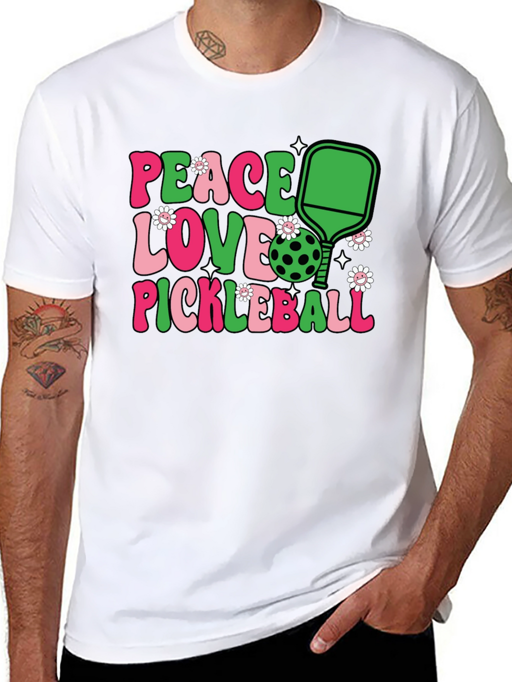 Peace Love Pickleball Graphic Tee