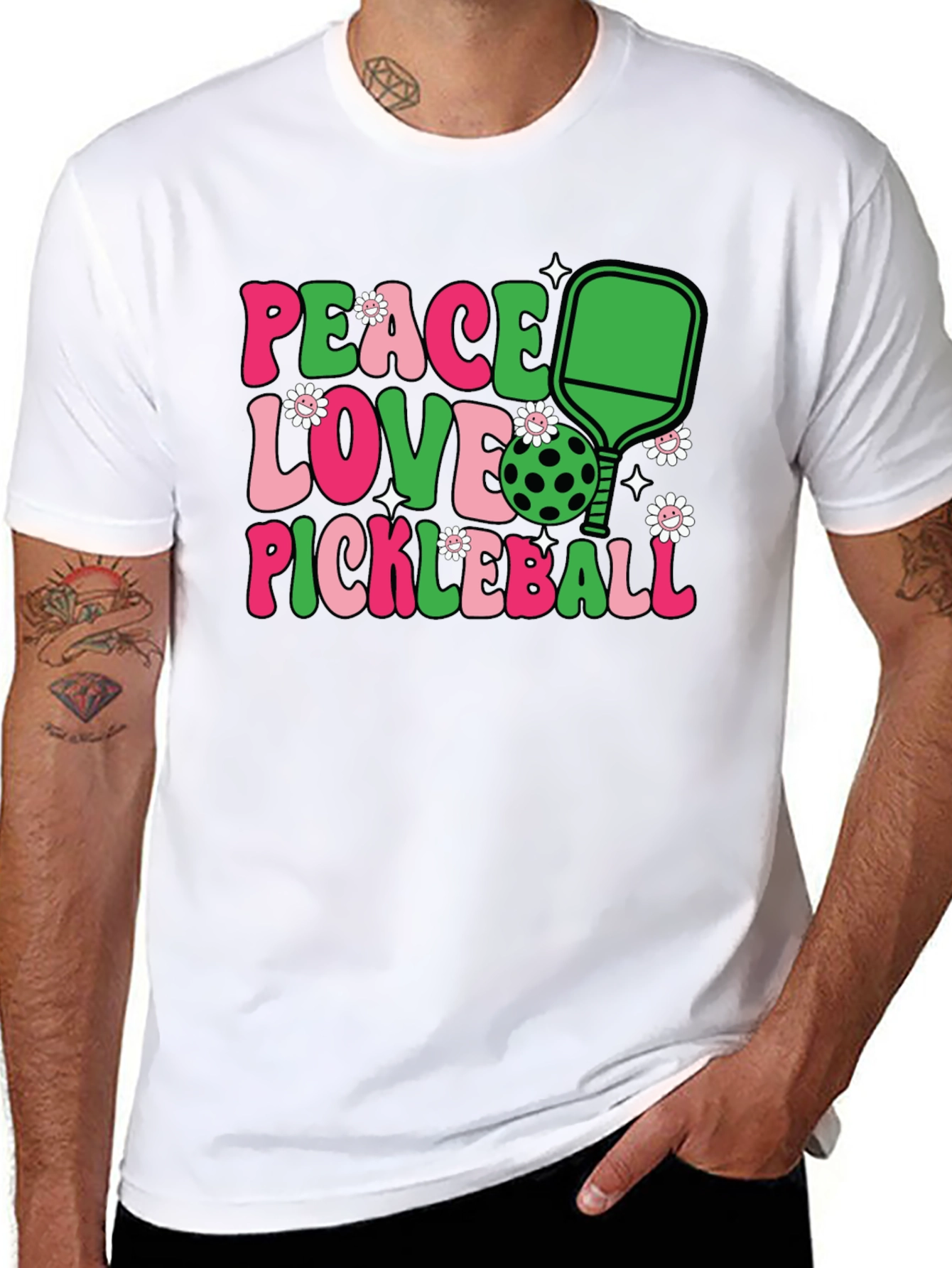 Peace Love Pickleball Graphic Tee