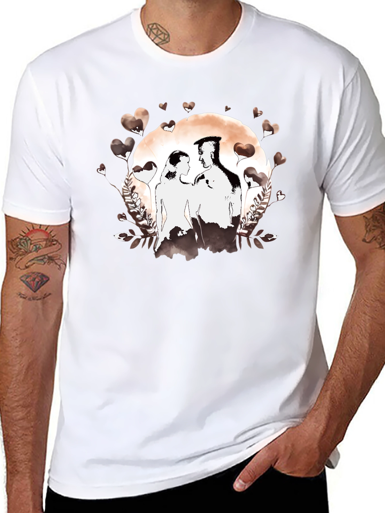 Romantic Couple Graphic Tee - Valentines Gift
