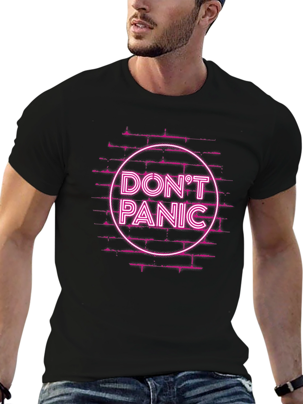Dont Panic Graphic Tee - Black