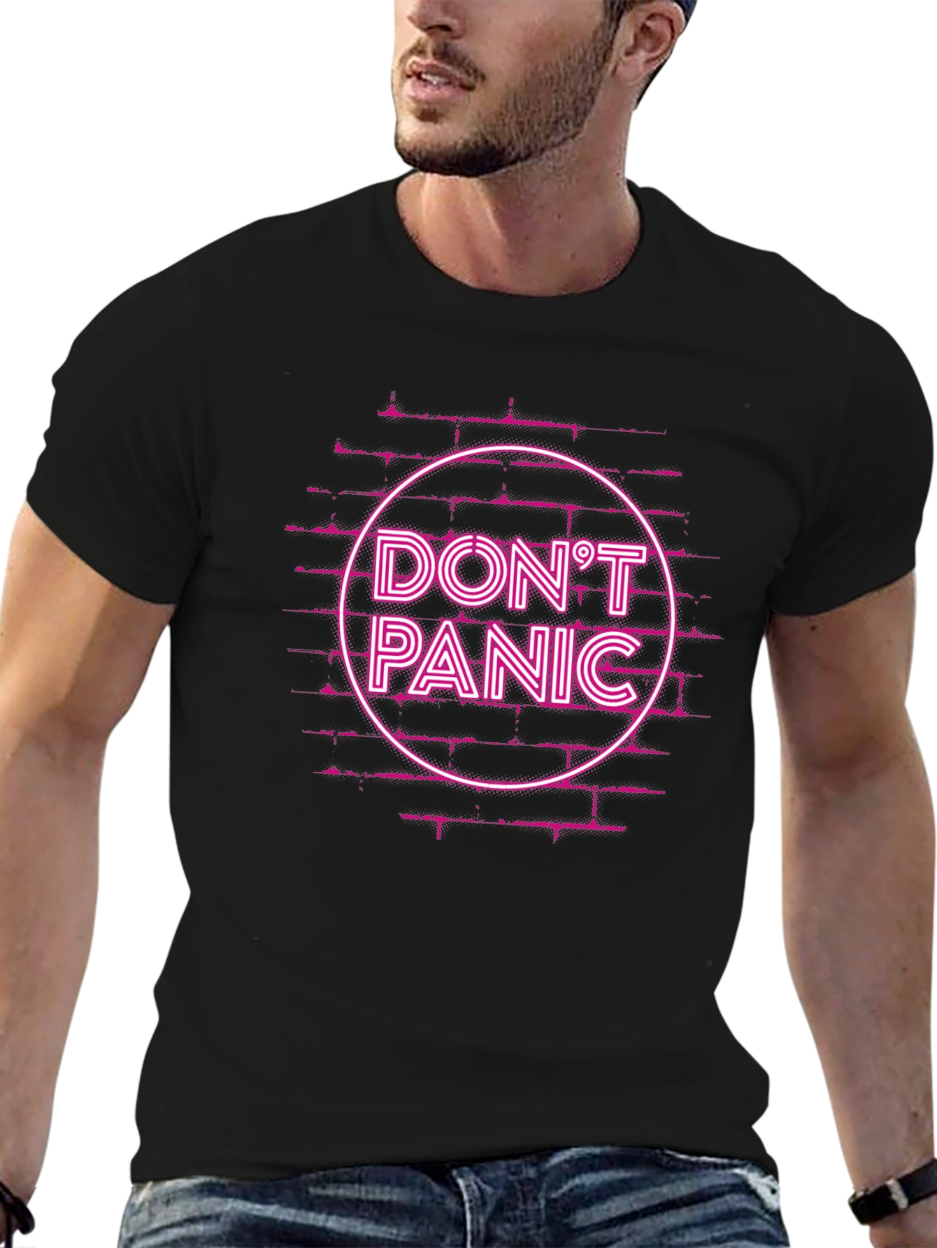 Dont Panic Graphic Tee - Black