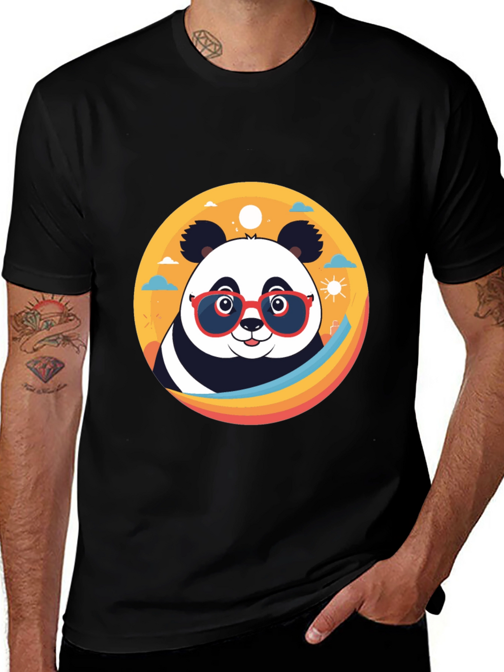Cool Panda Graphic Tee - Stylish Black T-Shirt