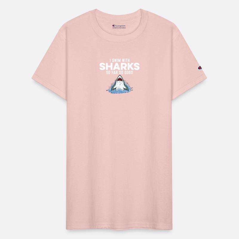 I Swim With Sharks So Far So Good Funny Humor Joke