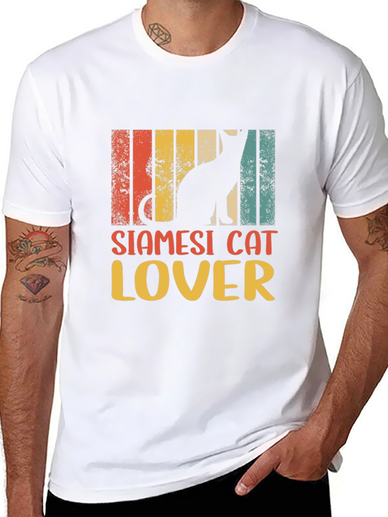 Siamese Cat Lover Retro Style T-Shirt