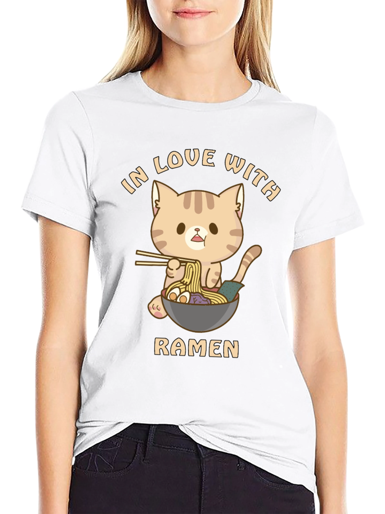 Cat Ramen T-Shirt - In Love With Ramen