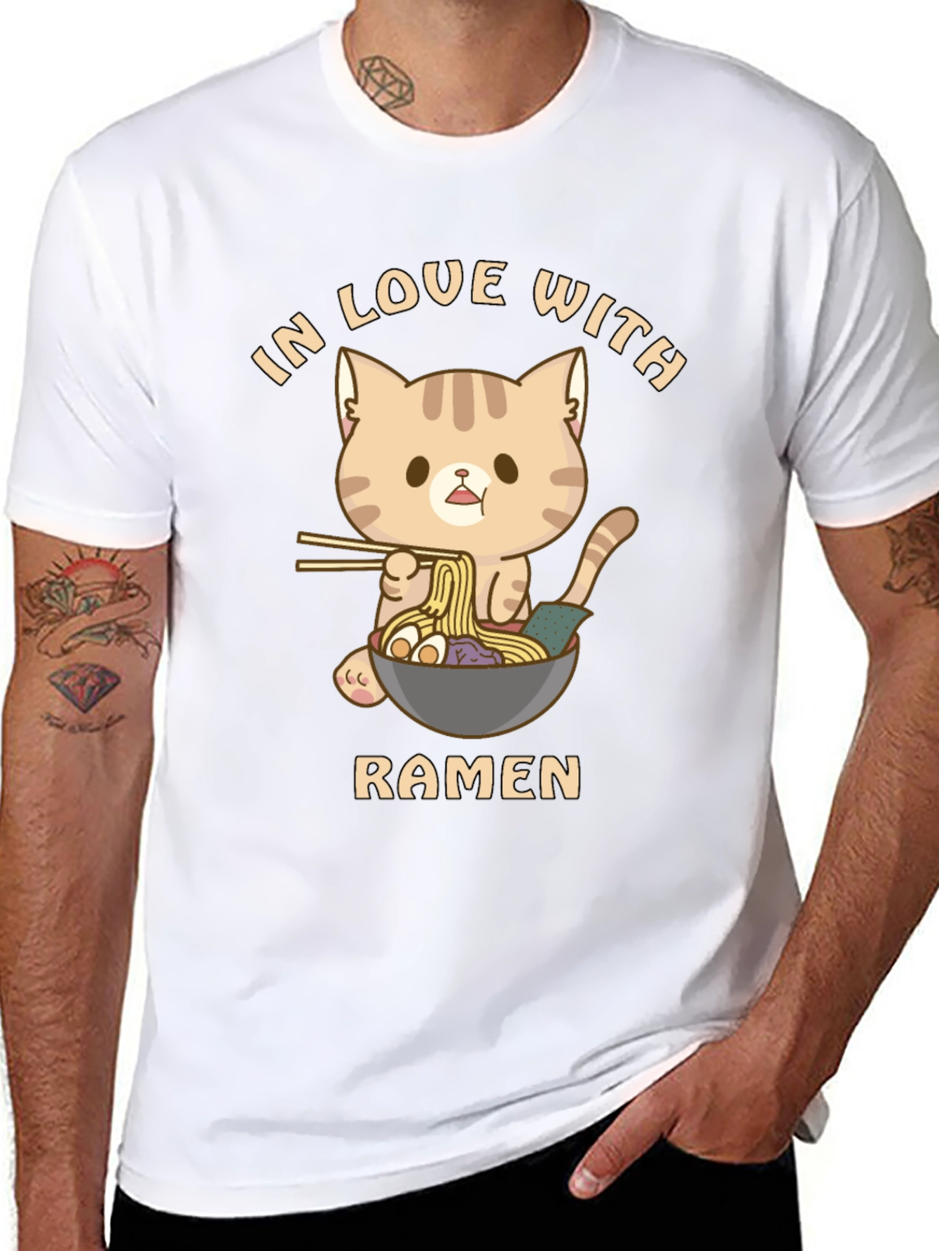Cat Ramen T-Shirt - In Love With Ramen