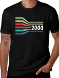 Retro 2000 Striped Graphic T-Shirt