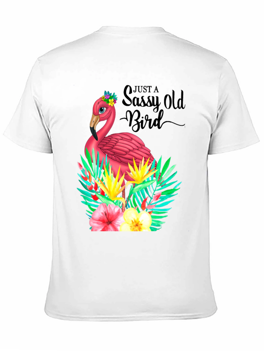 Sassy Old Bird Flamingo Graphic Tee