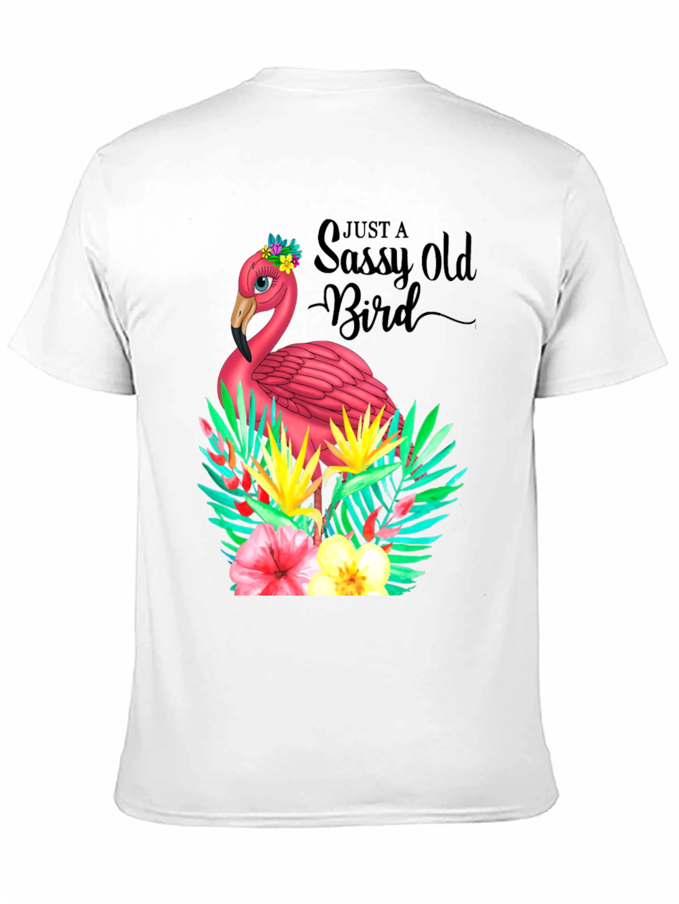 Sassy Old Bird Flamingo Graphic Tee