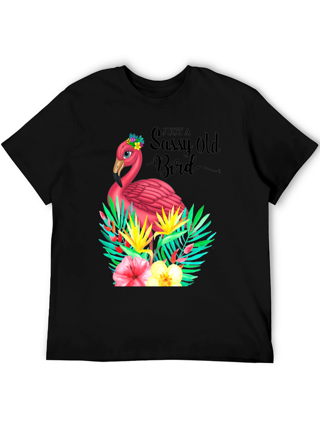 Sassy Old Bird Flamingo Graphic Tee