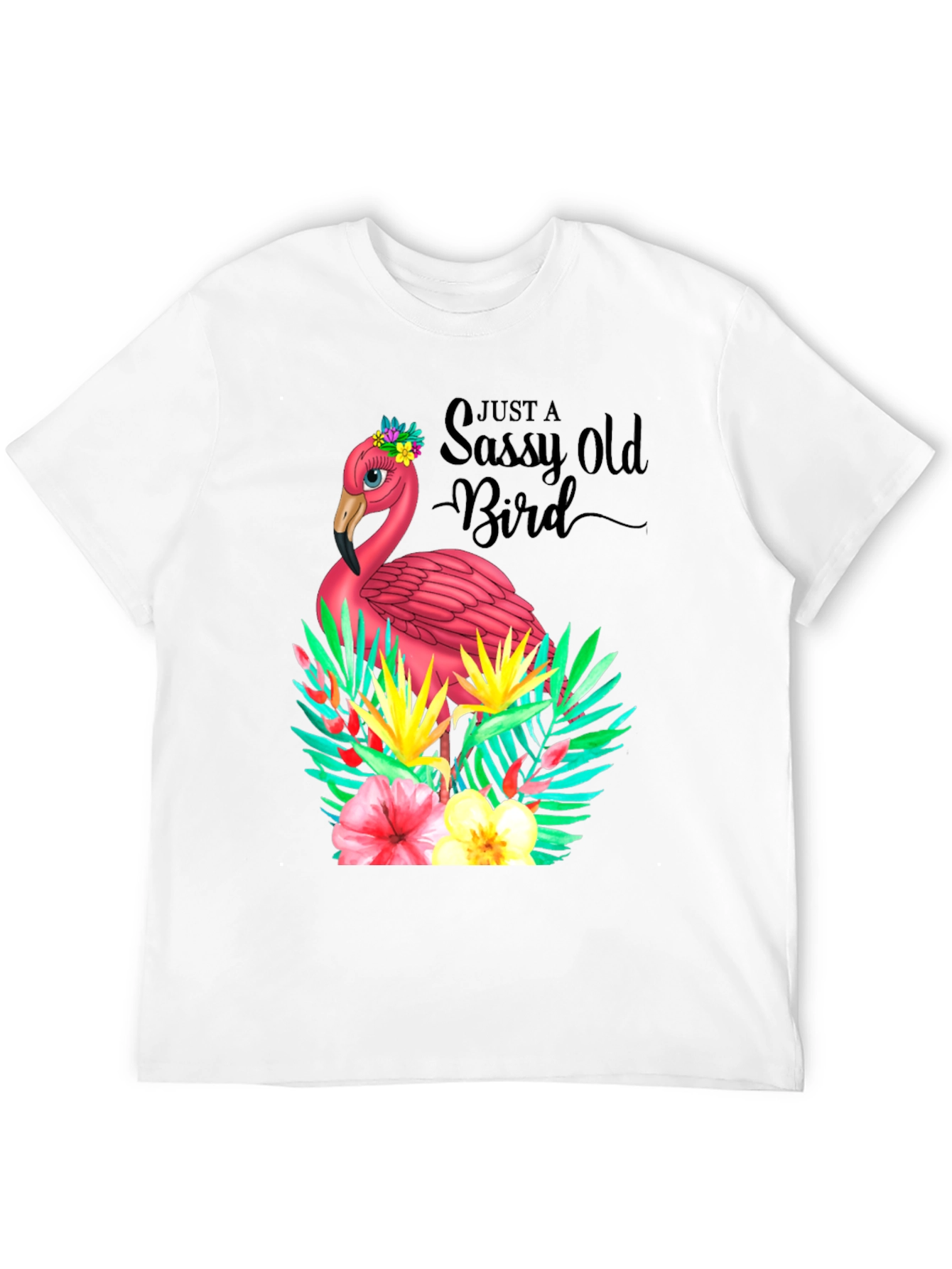 Sassy Old Bird Flamingo Graphic Tee